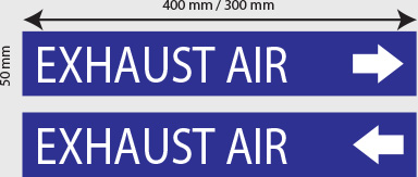 Duct Identification Labels Exhaust Air